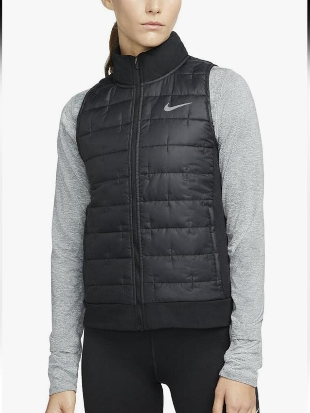 Nike Therma Women's Black Synthetic-Fill Running Vest Size Medium